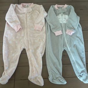 Bundle of 2 Girl’s HB Footie PJs 6-9M